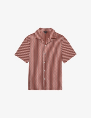 REISS: Tower Striped Cotton-Blend Shirt