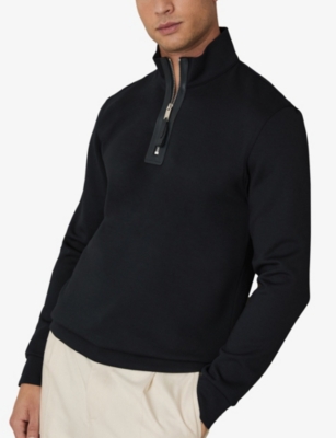 REISS: Hale Half-Zip Stretch-Jersey Sweatshirt
