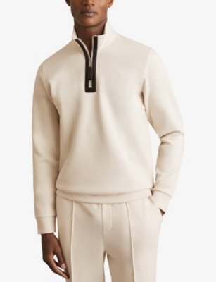 REISS: Hale Half-Zip Stretch-Jersey Sweatshirt