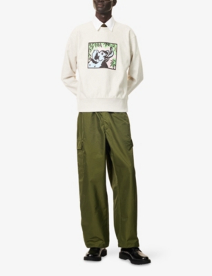 KENZO: Elephant-Print Crewneck Cotton-Jersey Sweatshirt