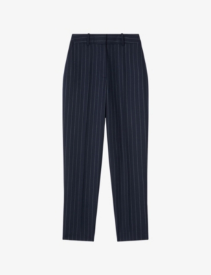 LK BENNETT: Bella Pinstripe Straight-Leg Mid-Rise Woven Trousers