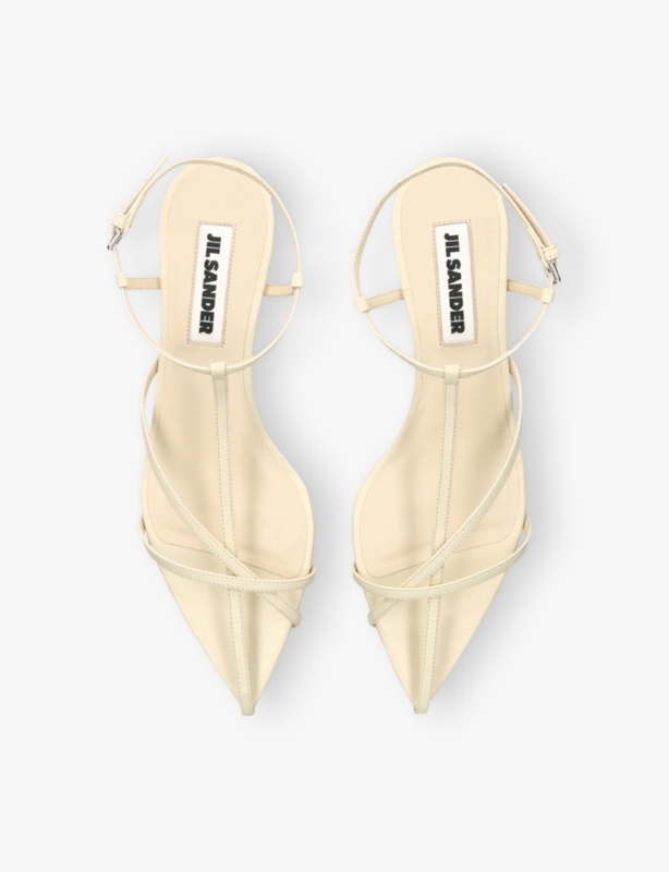 Cage Strap Leather Heeled Sandals