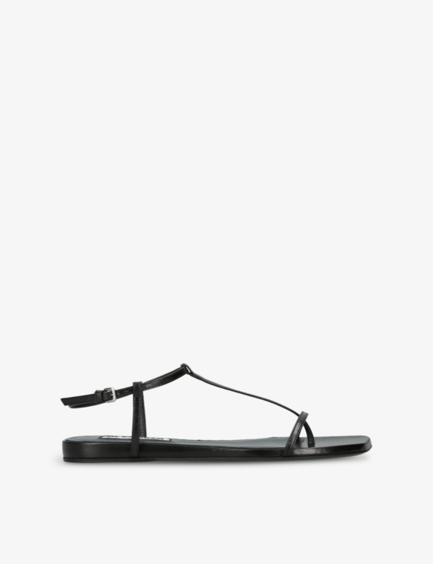 Toe-post flat leather sandals