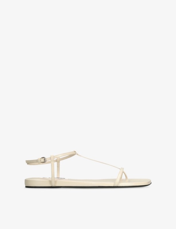Toe-Post Flat Leather Sandals