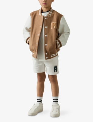 REISS: Marcus Block Logo-Print Cotton-Blend Shorts 9-13 Years