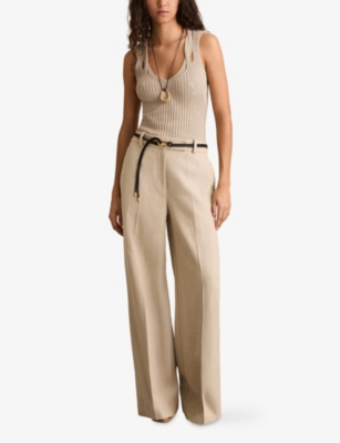 REISS: Alethia Twist-Strap Knitted Vest
