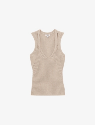 REISS: Alethia Twist-Strap Knitted Vest