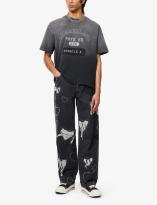 NAHMIAS MENS WORN BLACK MIRACLE GRAPHIC-PRINT COTTON T-SHIRT 