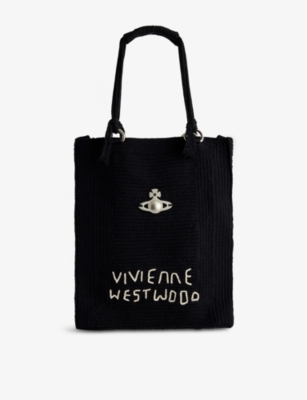 【VIVIENNE WESTWOOD】 MABEL CROCHET TOTE LARGE CREAM VIVIENNE WESTWOOD - Mabel large crochet tote bag