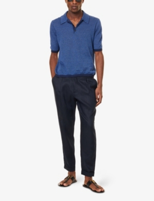 CHE: Regular-fit tapered-leg linen trousers