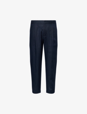 CHE: Regular-fit tapered-leg linen trousers