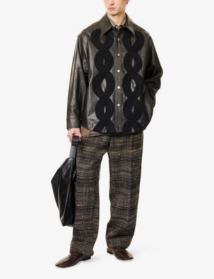 SONG FOR THE MUTE: Applique Faux-Leather Jacket