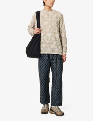 SONG FOR THE MUTE: Embellished Crewneck Stretch-Woven T-Shirt