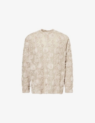 SONG FOR THE MUTE: Embellished Crewneck Stretch-Woven T-Shirt