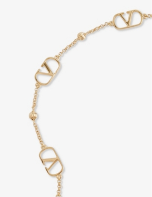 VALENTINO GARAVANI: Vlogo Repeat gold-tone brass bracelet