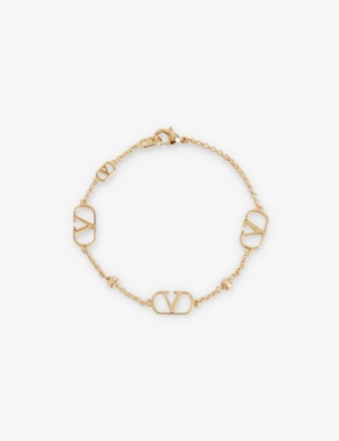 VALENTINO GARAVANI: Vlogo Repeat gold-tone brass bracelet