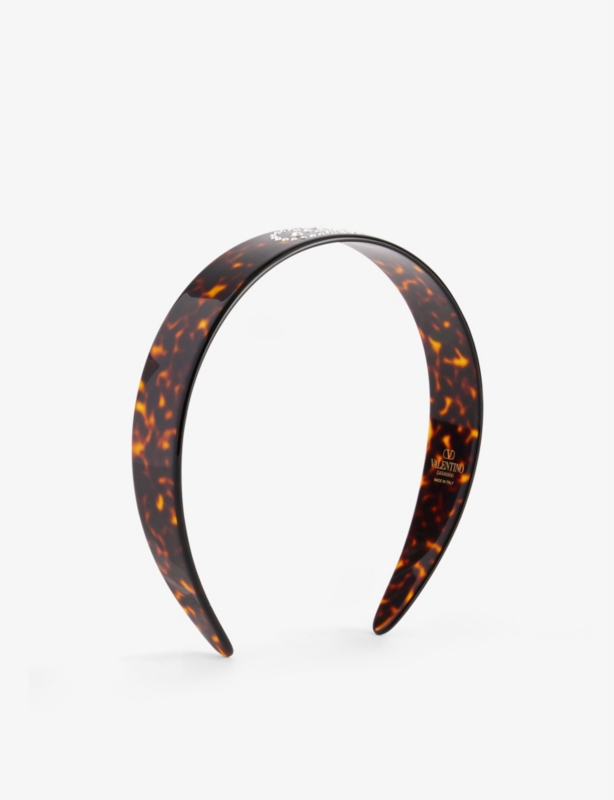 VLogo Signature crystal-embellished resin headband