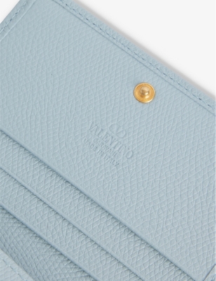 Shop Valentino Womens Blu Porcellana Vlogo Signature Leather Wallet