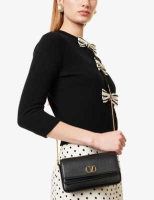 VALENTINO GARAVANI: VLogo Leather Wallet-on-Chain