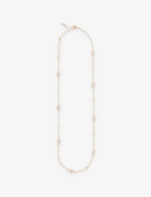 VALENTINO GARAVANI WOMENS VALENTINO GARAVANI VLOGO REPEAT LONG BRASS NECKLACE 