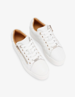 Carvela Womens White Connected Zip Leather Low-top Flatform Trainers Eur 36 / 3 Uk
