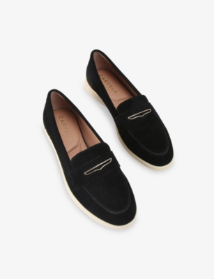Carvela Comfort Womens Black Fia Suede Loafers Eur 39 / 6 Uk
