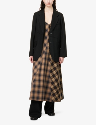 SONG FOR THE MUTE: Slash-Panelled Single-Breasted Tailored Wool Blazer