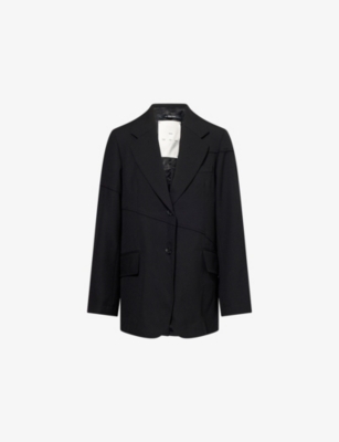 SONG FOR THE MUTE: Slash-Panelled Single-Breasted Tailored Wool Blazer