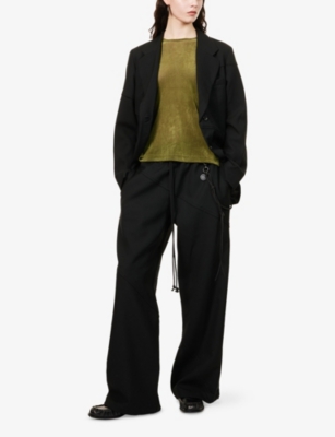 SONG FOR THE MUTE: Panelled Relaxed Lounge Wool Trousers