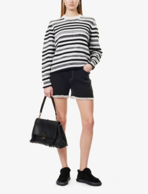 BARRIE: Loch Ripples striped-print cotton and cashmere-blend jumper