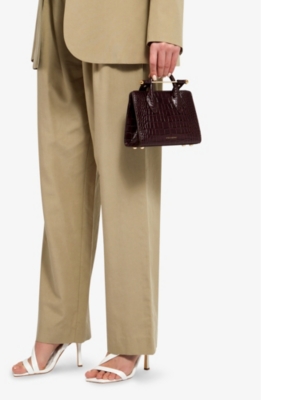 STRATHBERRY WOMENS BURGUNDY THE STRATHBERRY NANO LEATHER TOTE BAG