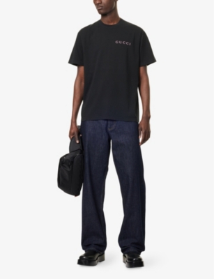 GUCCI: Logo-Print Crew-Neck Cotton-Jersey T-Shirt