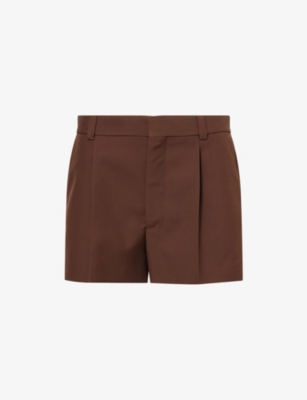 GUCCI: Logo-Embossed Tailored Wool-Twill Shorts