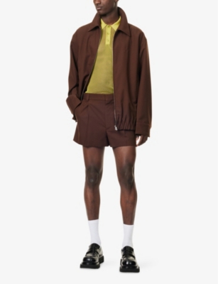 GUCCI: Open-Knit Stretch-Woven Polo Shirt