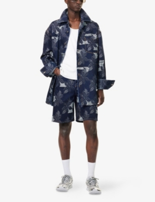 GUCCI: Floral-Jacquard Regular-Fit Denim Shorts