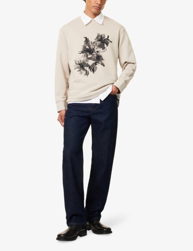 Floral-Print Relaxed-Fit Cotton Sweatshirt