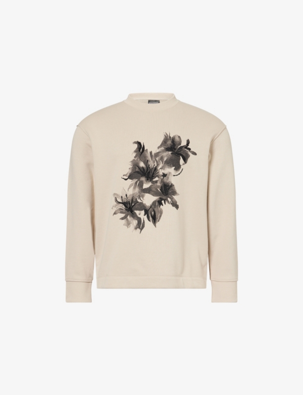 Floral-Print Relaxed-Fit Cotton Sweatshirt