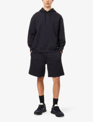EMPORIO ARMANI: Embroidered-Eagle Drawstring Stretch-Cotton Blend Shorts