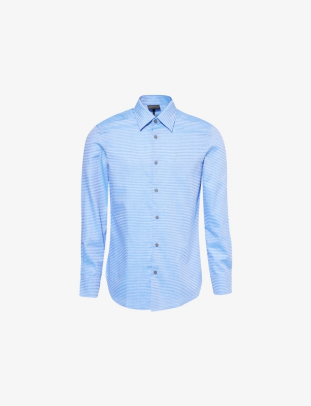 Logo-Print Regular-Fit Cotton Shirt