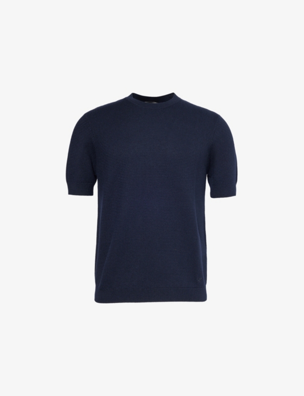 Crewneck Short-Sleeve Wool-Blend Knitted T-Shirt