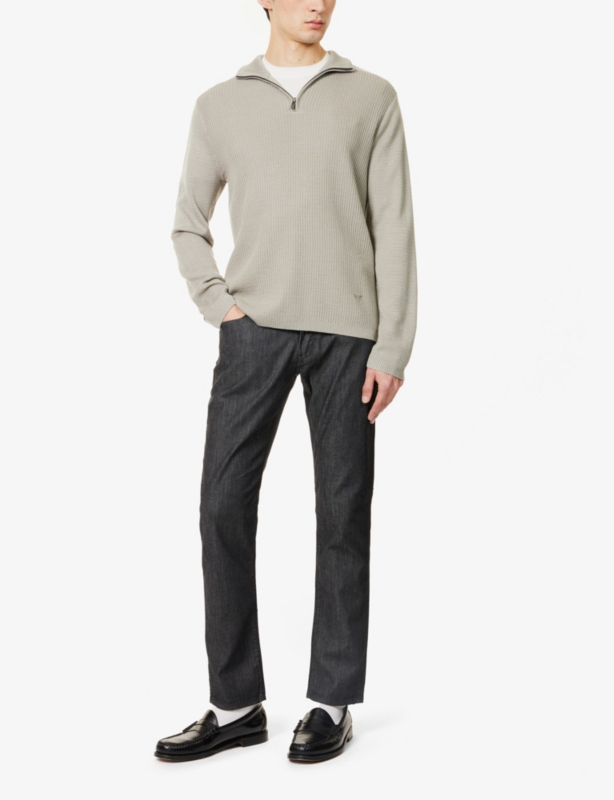 Quarter-Zip Rib-Knit Lyocell and Wool-Blend Jumper