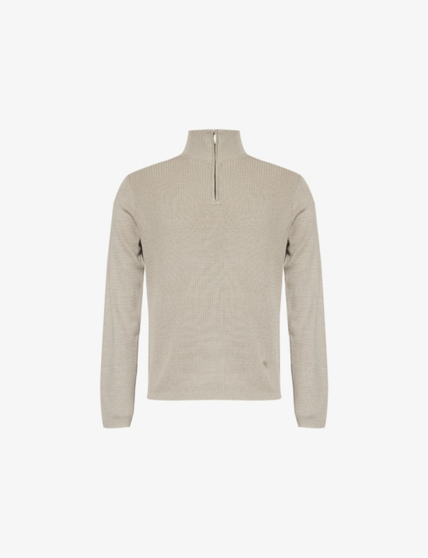 Quarter-Zip Rib-Knit Lyocell and Wool-Blend Jumper