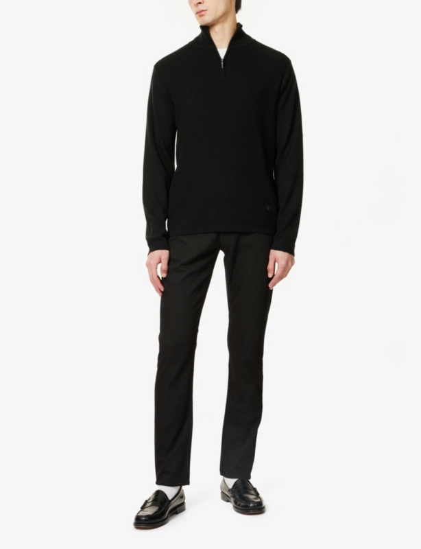 Quarter-Zip Rib-Knit Lyocell and Wool-Blend Jumper