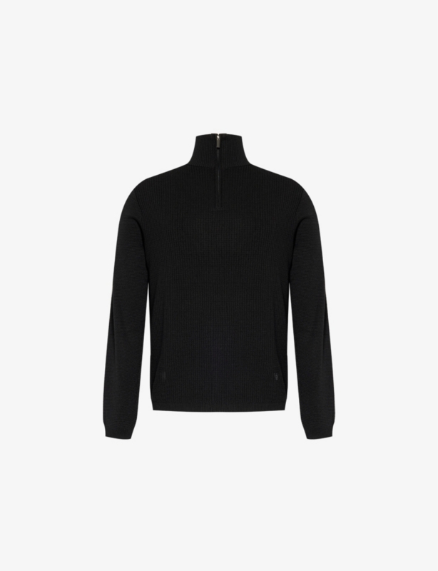 Quarter-Zip Rib-Knit Lyocell and Wool-Blend Jumper