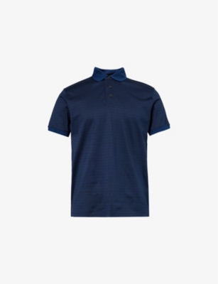 Mens Emporio Armani Brand-Print Short-Sleeves Regular-Fit Cotton-Jersey Polo Shirt