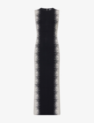 HERVE LEGER: Ruby Sleeveless Intarsia-Knit Pattern Gown