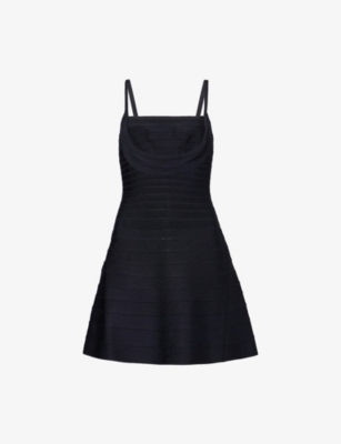 HERVE LEGER: Milly Stretch-Woven Mini Dress