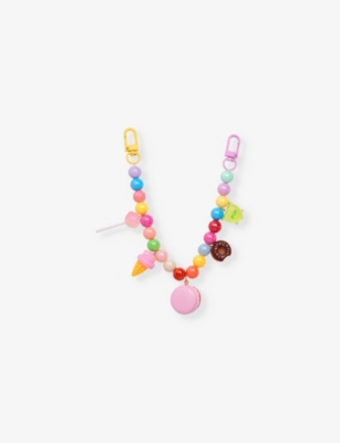 CRYSTAL HAZE: Non-Edible 18ct yellow gold-plated brass, enamel and resin bag charm