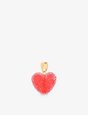 CRYSTAL HAZE: Jelly Heart 18ct yellow gold-plated brass and resin connector