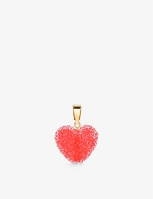 CRYSTAL HAZE: Jelly Heart 18ct yellow gold-plated brass and resin connector